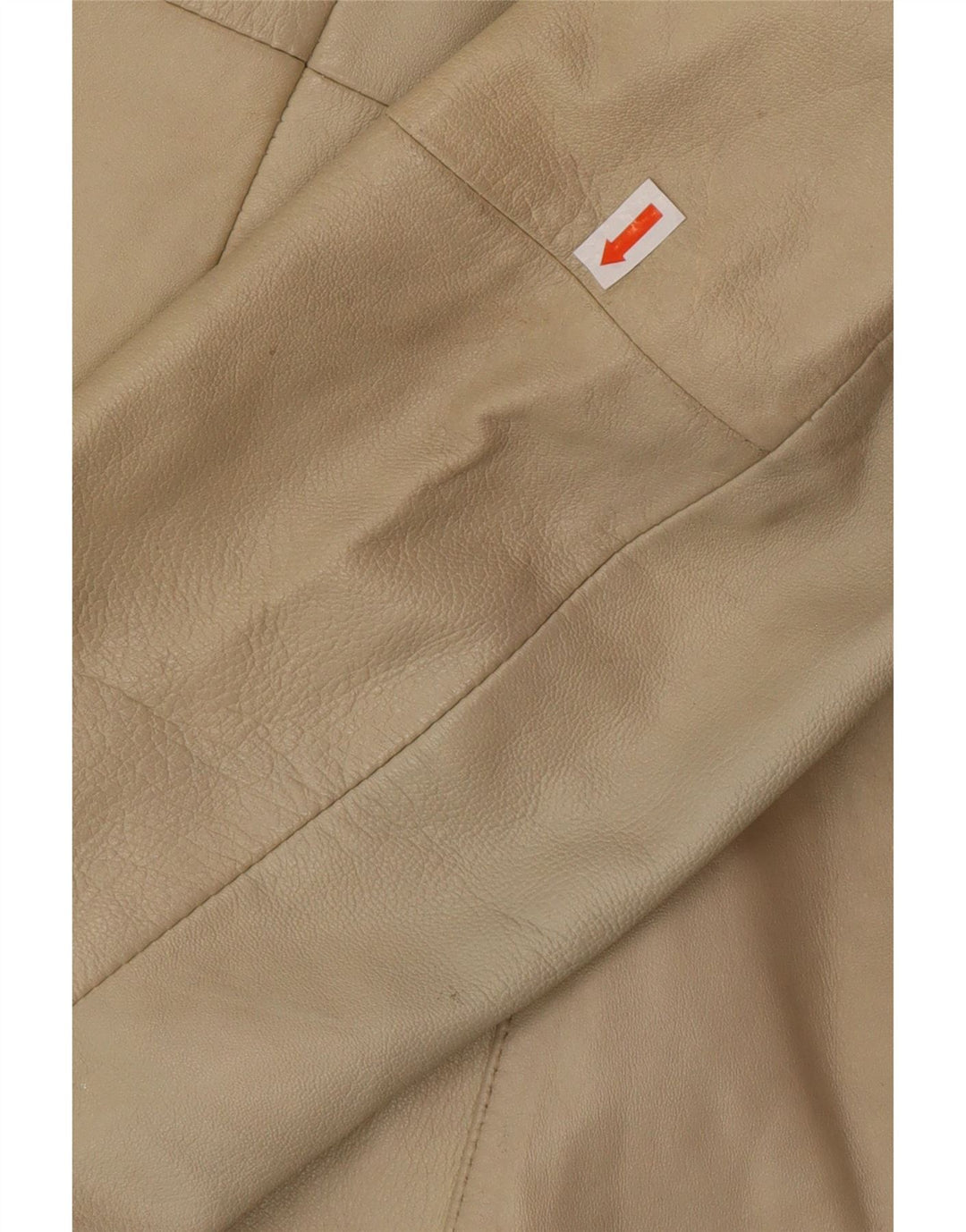 OLLY & CO Abrigo de cuero para mujer UK 10 Small Beige Leather