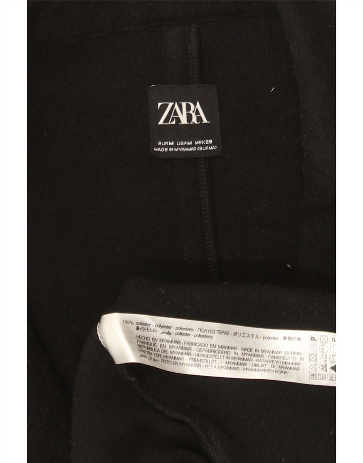 Zara Abrigo abierto de corte holgado para mujer UK 44 Poliéster negro mediano