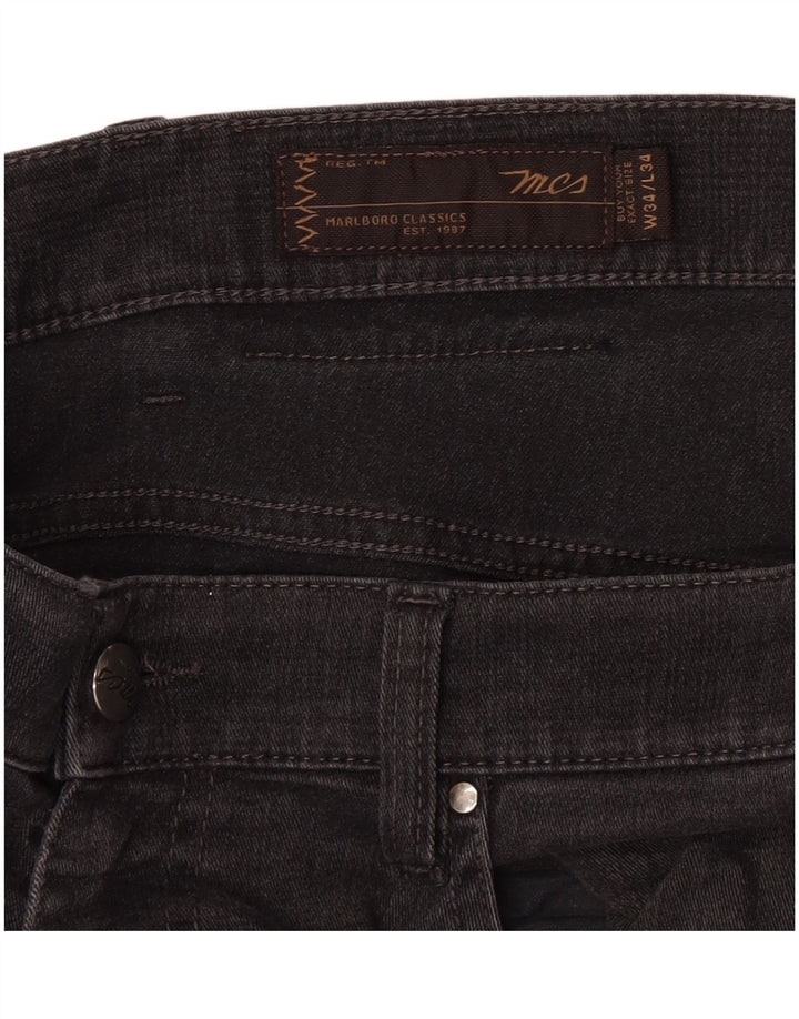 Marlboro Classics Pantalones casuales rectos para hombre W34 L30 Gris