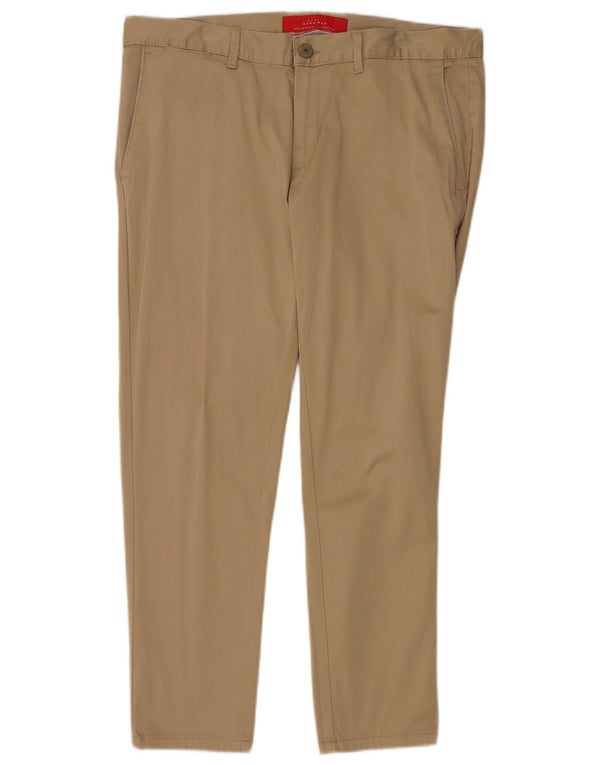 Zara Mens Pantalones Cortos Slim EU 42 Large W32 L26 Algodón Beige
