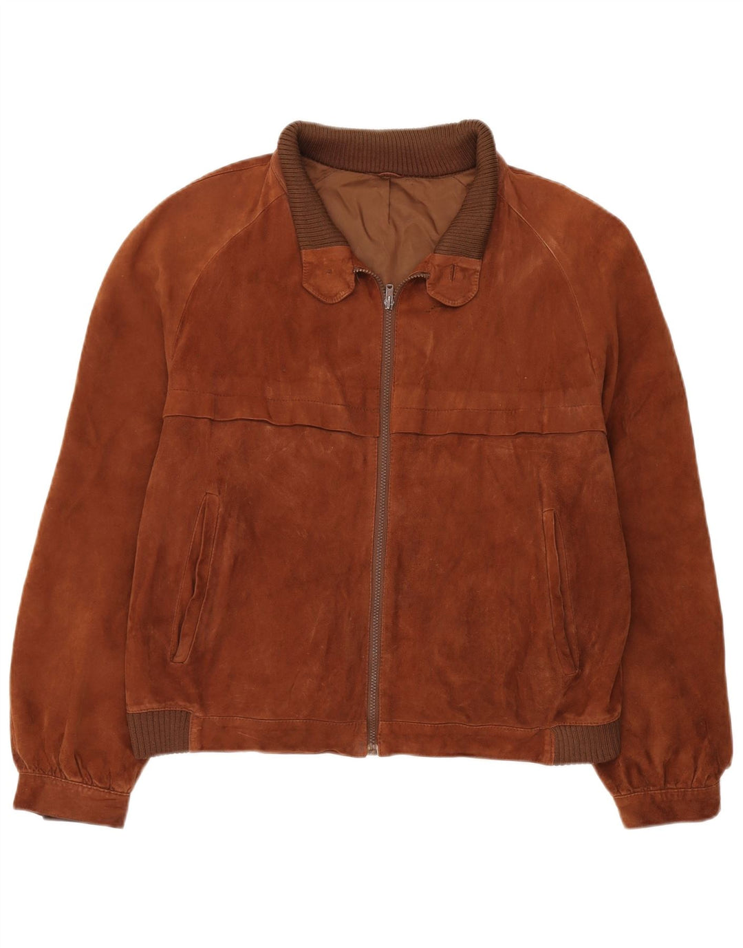 Vintage hombres bombardero ante chaqueta IT 52 XL cuero marrón
