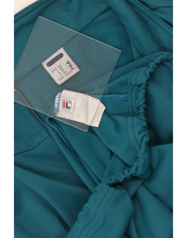 Fila Mens Chándal Top Chaqueta 2XL Turquesa Colorblock Poliéster