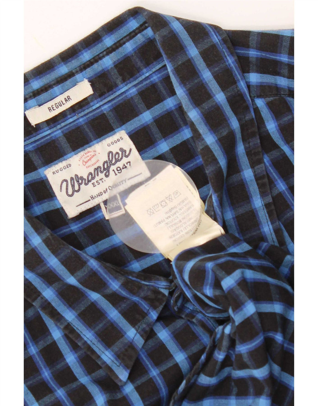 Wrangler Camisa Regular Fit para Hombre 3XL Algodón A Cuadros Azul