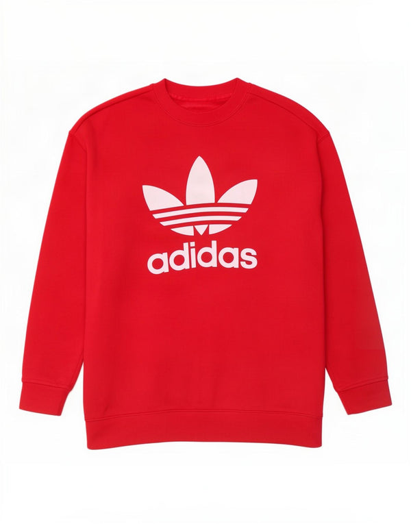 Adidas - Sudadera de gran tamaño con gráfico para mujer, talla 10, algodón rosa pequeño