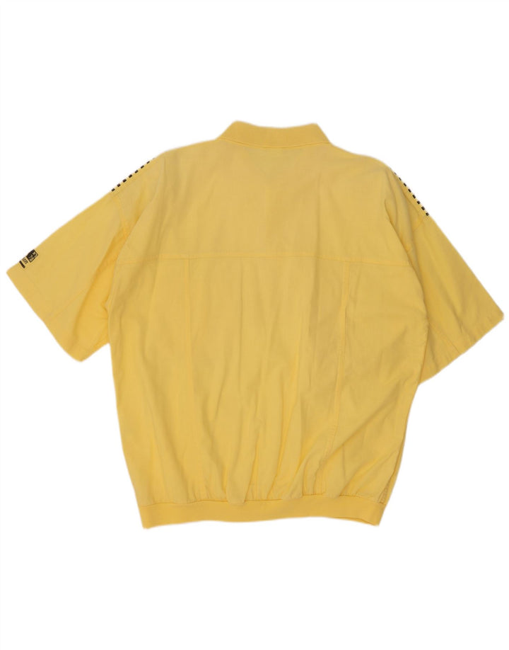 C&A Camisa tipo jersey de manga corta con gráfico para hombre de algodón a rayas amarillas grandes