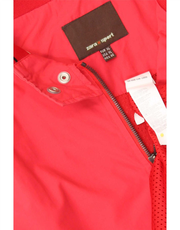 Zara Hombre Cazadora Bomber UK 42 XL Nylon Rojo