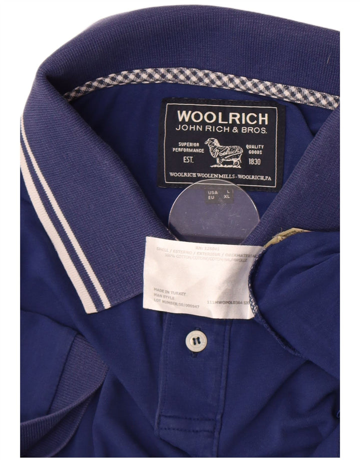 Woolrich Polo para hombre grande de algodón azul marino