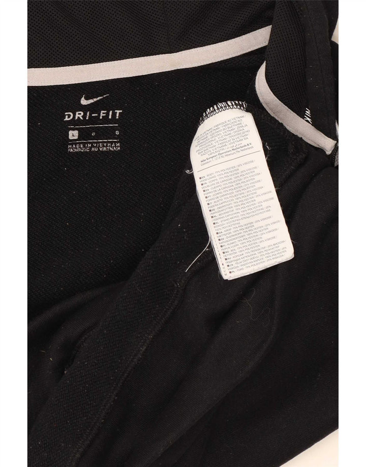 Nike Dri Fit Zip Sudadera con capucha para mujer UK 46 Grande Poliéster negro