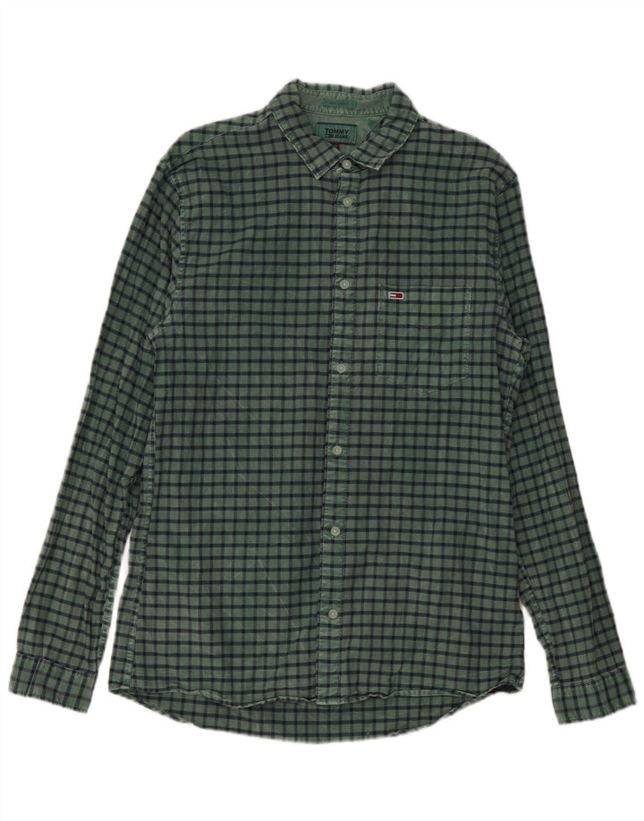 Tommy Hilfiger Camisa Regular Fit De Algodón A Cuadros Verde Medio Hombre