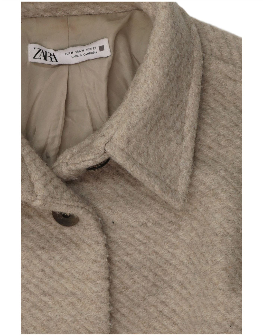 ZARA Mujer Cazadora Bomber UK 44 Medio Beige
