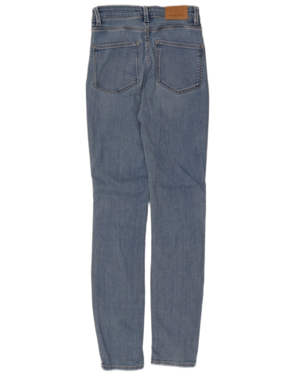 Massimo Dutti Jeans Ajustados De Talle Alto Mujer EU 34 2XS W24 L29 Algodón Azul