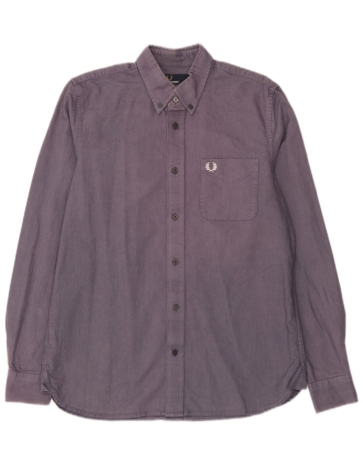 Camisa Fred Perry Hombre Azul Medio Algodón