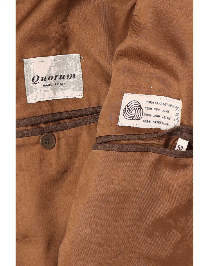 Vintage hombre chaqueta blazer de doble pecho IT 52 XL lana marrón