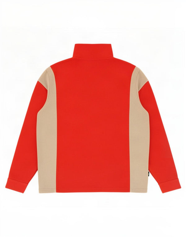 Asics Hombre Zip Neck Fleece Jumper XL Rojo Colorblock Poliéster