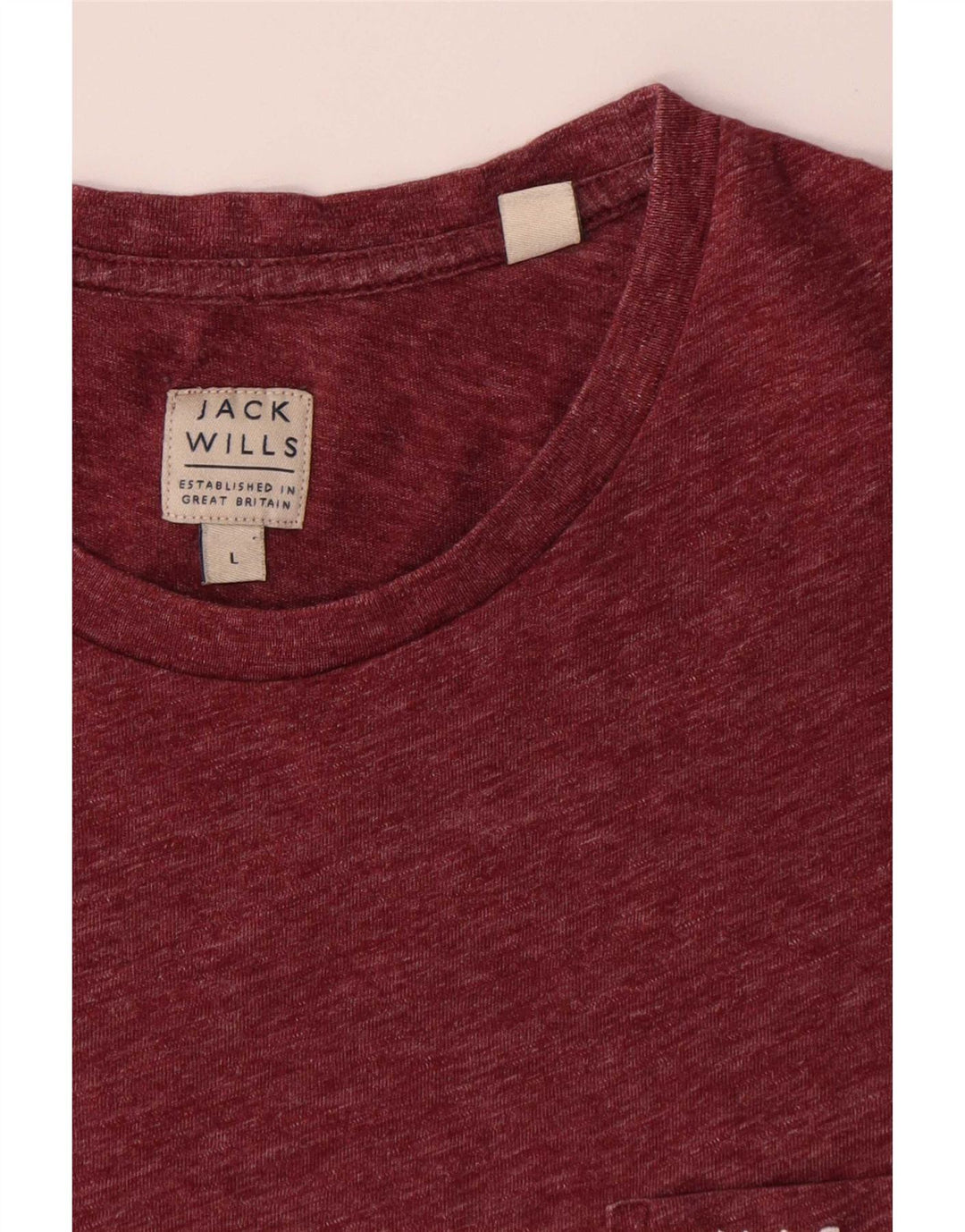 Jack Wills - Camiseta para hombre, talla grande, poliéster moteado en color burdeos