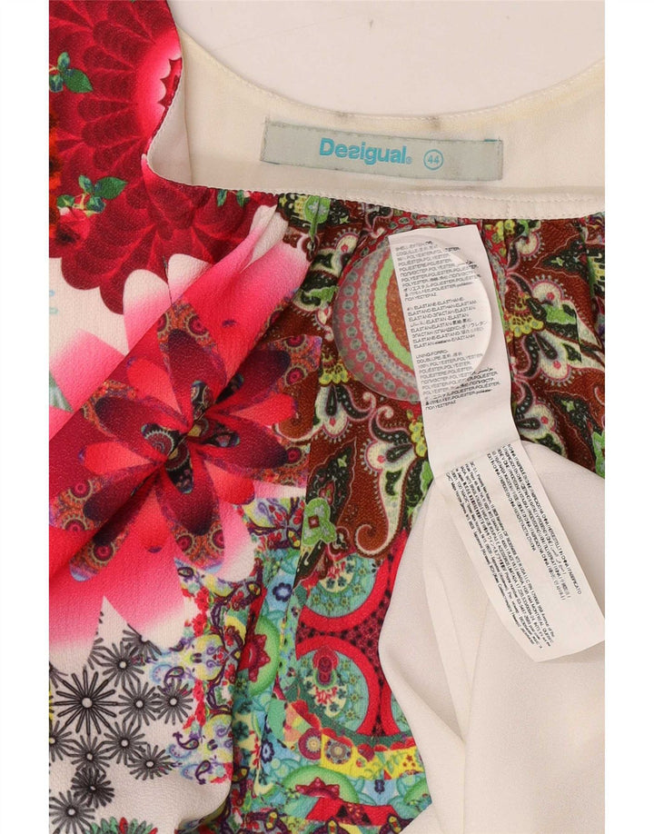 Desigual Top Túnica Sin Mangas para Mujer EU 44 XL Poliéster Floral Blanco