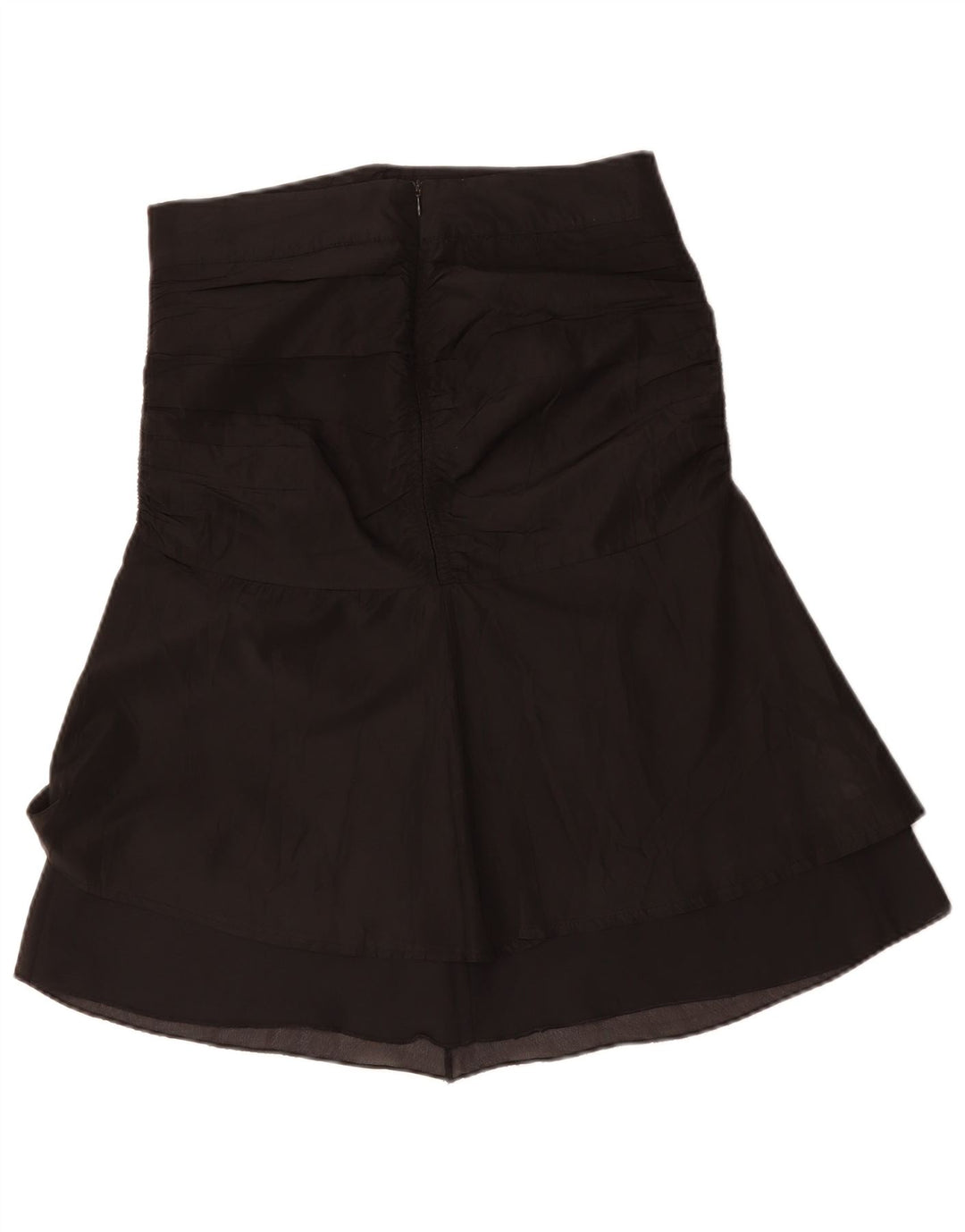 Vintage Mujer Tulip Falda Mediana W30 Acetato Negro