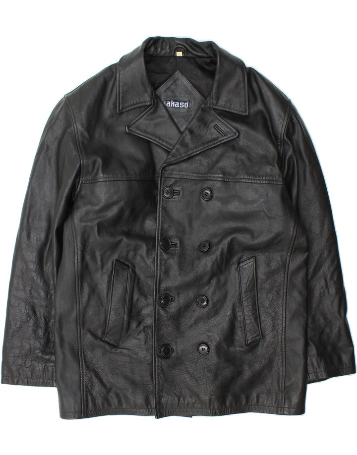 AKASO Mens Leather Jacket UK 40 Large Black Leather Vintage Akaso and Second-Hand Akaso from Messina Hembry 