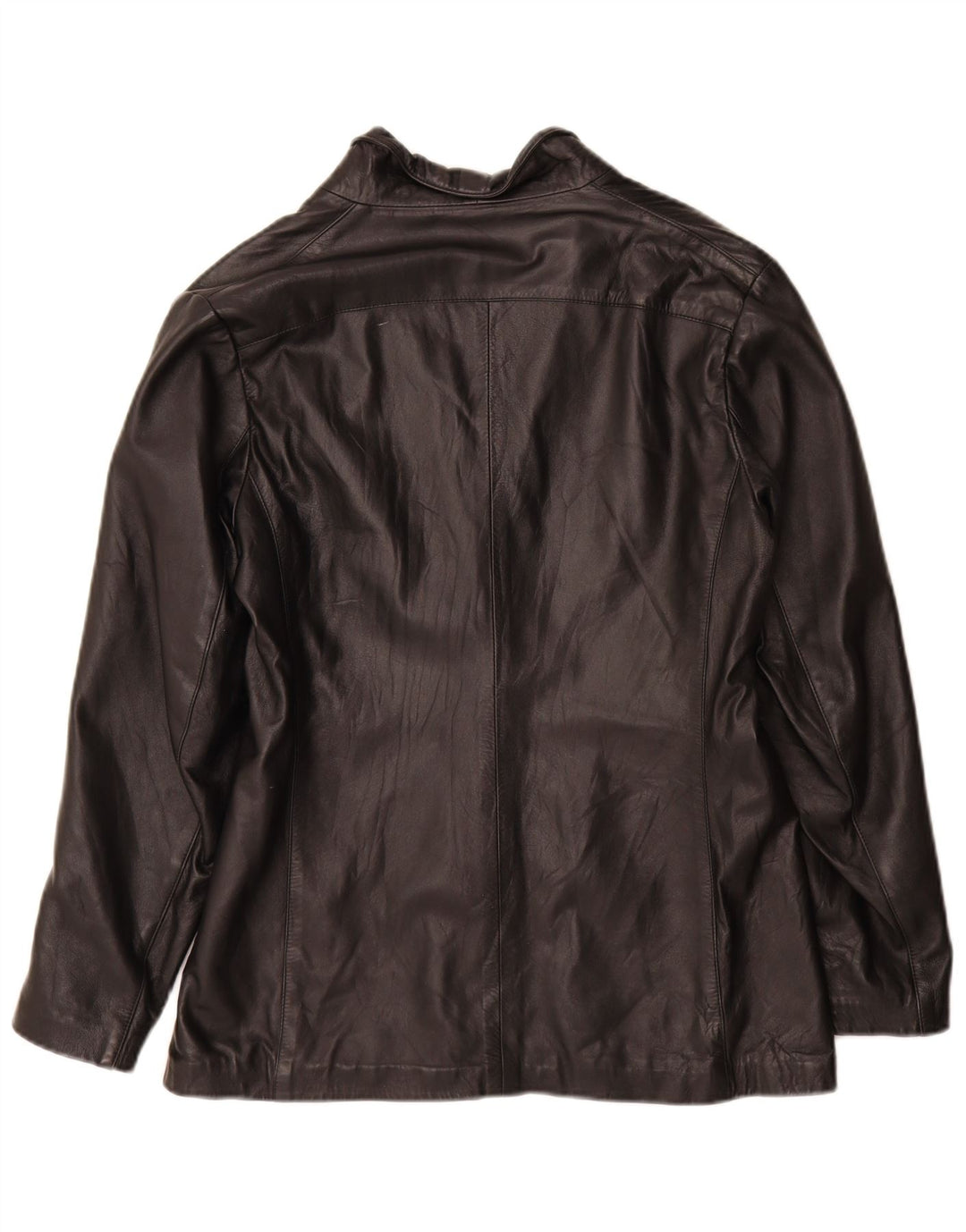 Chaqueta de cuero vintage para mujer IT 48 XL Negro