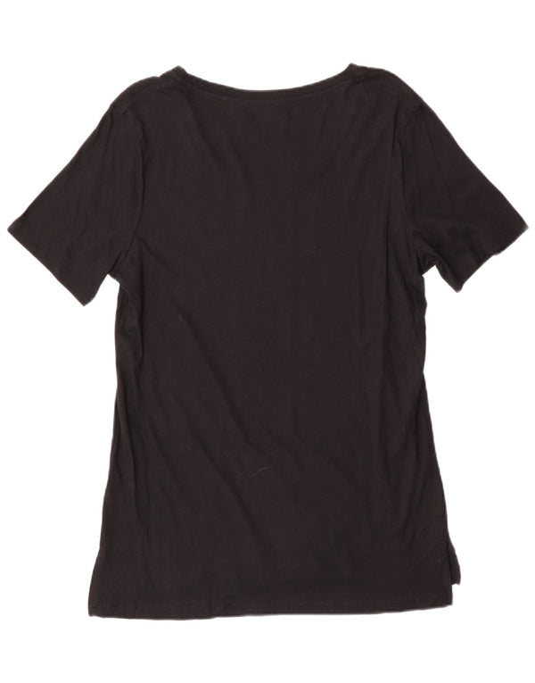 Eddie Bauer Camiseta para mujer Top UK 12 Medium Black Cotton