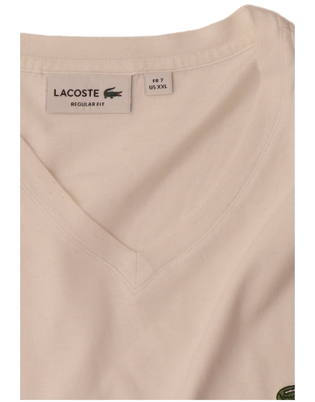 Lacoste Camiseta Regular Fit para Hombre Talla 7 2XL Algodón Blanco
