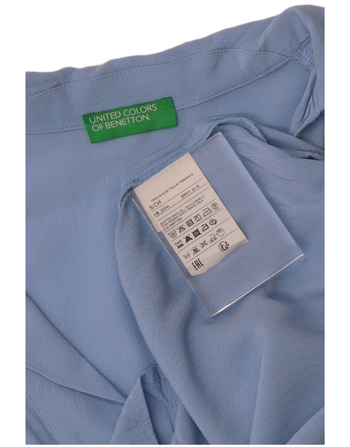 BENETTON Blusa tipo jersey de gran tamaño para mujer UK 10 Small Viscosa azul