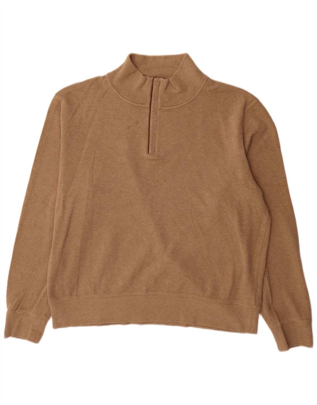 Gant Jersey con cuello y cremallera para hombre, talla 3XL, algodón marrón