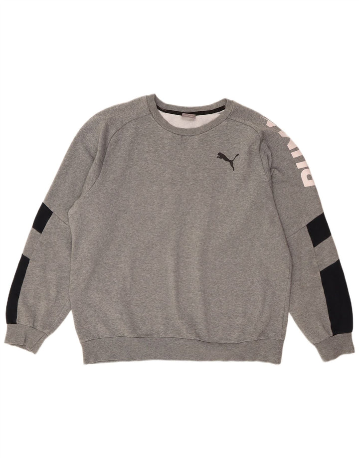 Puma Sudadera Gráfica Para Hombre Jumper Large Gris Colorblock