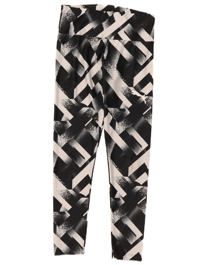Puma Leggings para mujer UK 12 Mediano Negro Geométrico