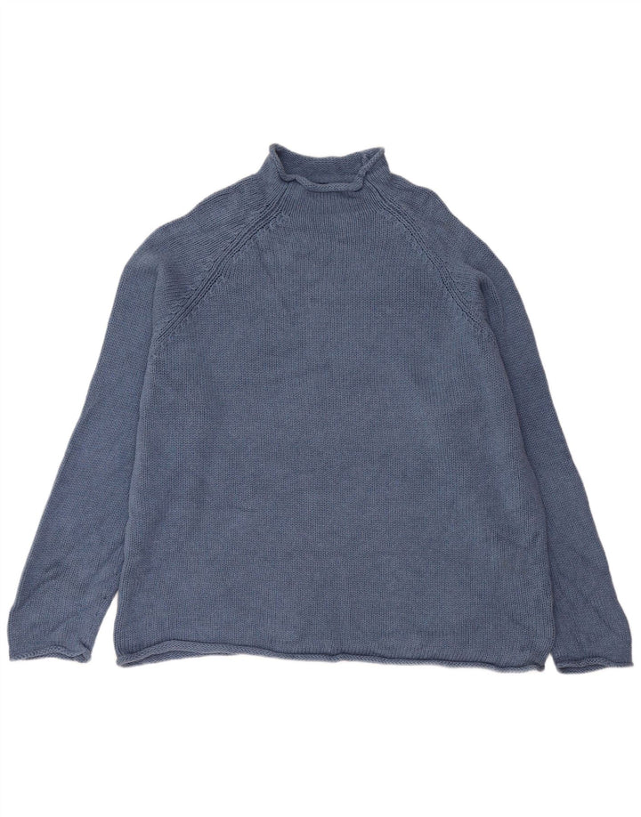 J. CREW Suéter tipo jersey con cuello alto para hombre XL Algodón azul