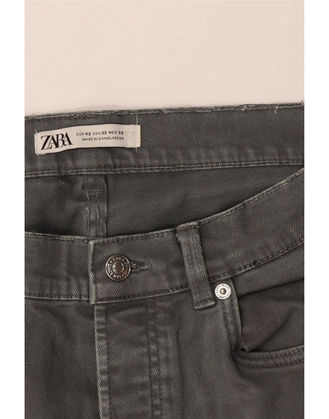 Zara Jeans Slim para Mujer EU 42 Large W32 L30 Gris