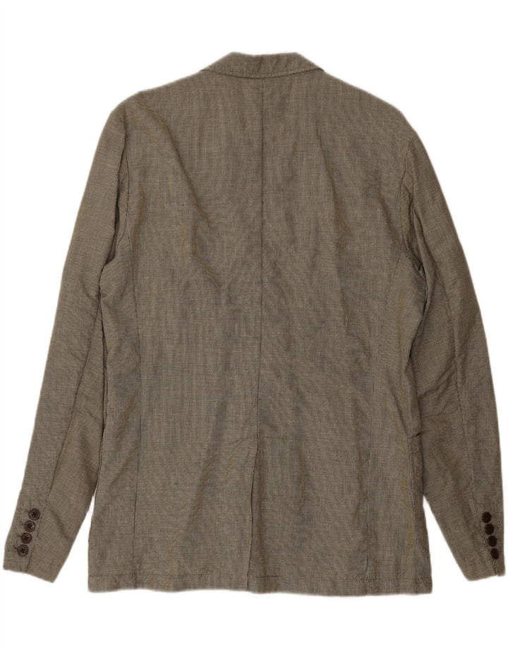 SCOTCH & SODA Mens 1 Button Blazer Jacket UK 38 Medium Grey Pinstripe Vintage Scotch & Soda and Second-Hand Scotch & Soda from Messina Hembry 