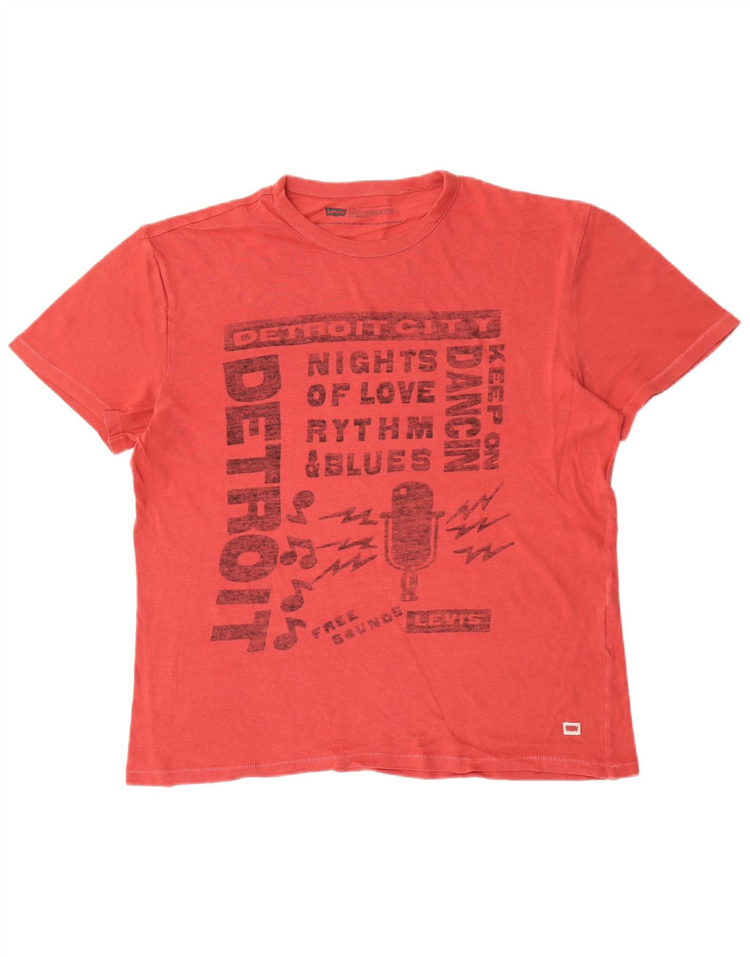 LEVI'S Camiseta gráfica de ajuste estándar para hombre, talla grande, color rojo