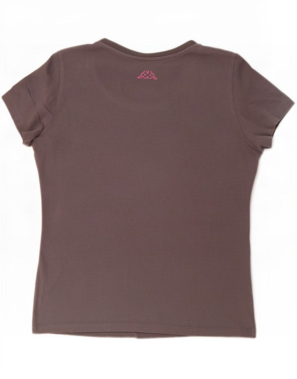 Kappa Camiseta de manga corta para mujer con gráfico regular UK 40 XL Algodón gris