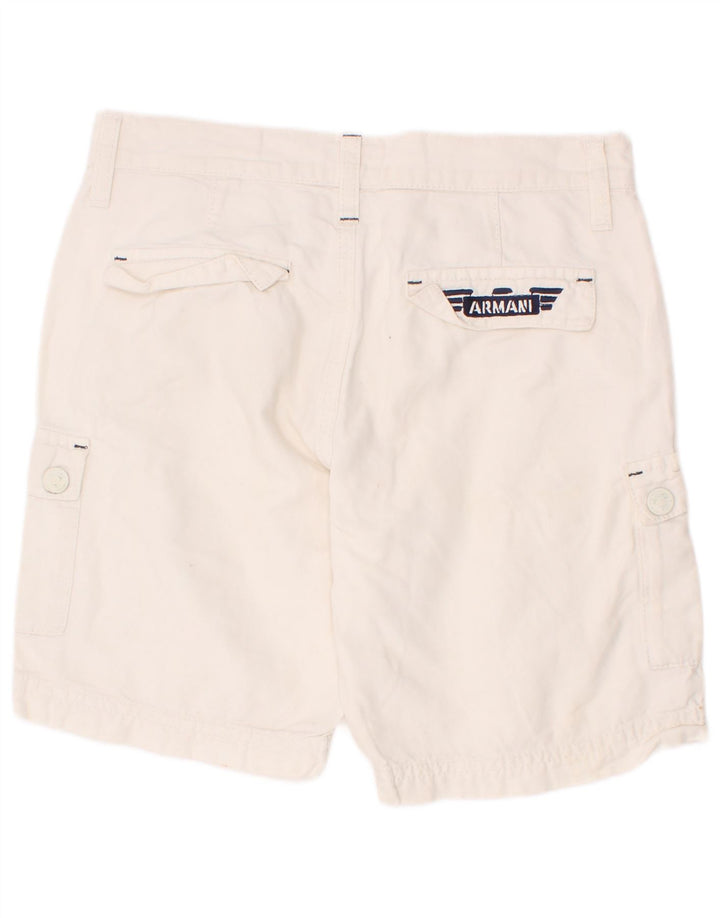 Armani Junior Pantalones cortos tipo cargo para niños 7-8 años W24 Algodón blanco