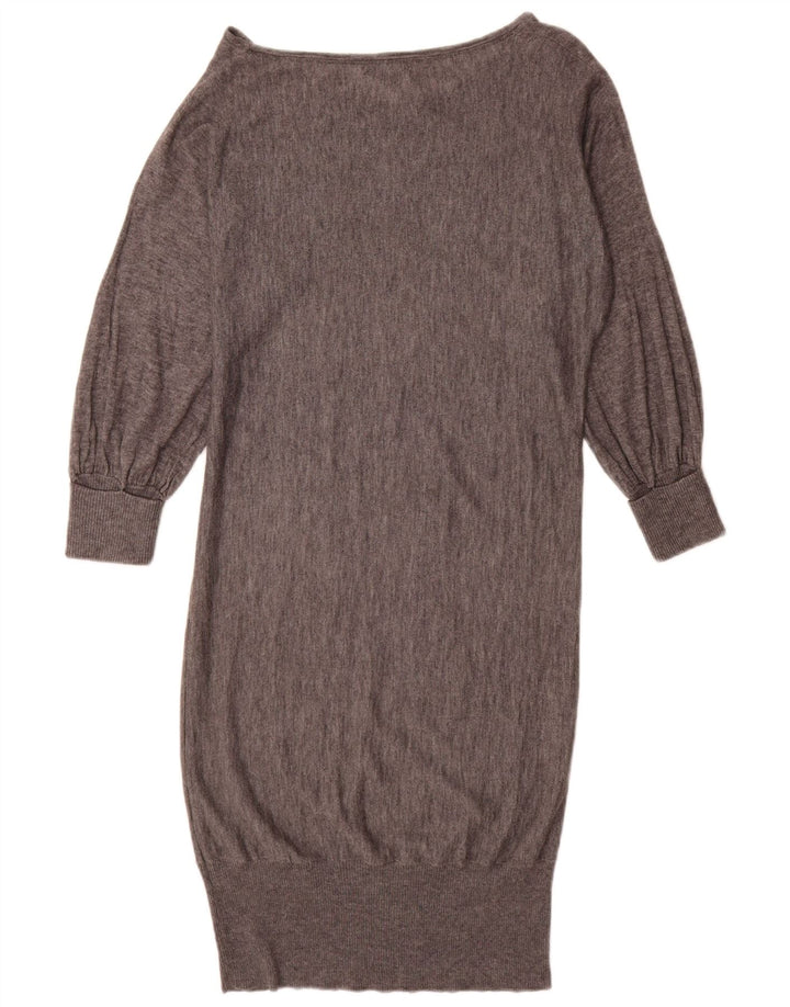 Massimo Dutti Vestido Jersey Mujer UK 10 Small Gris Lana