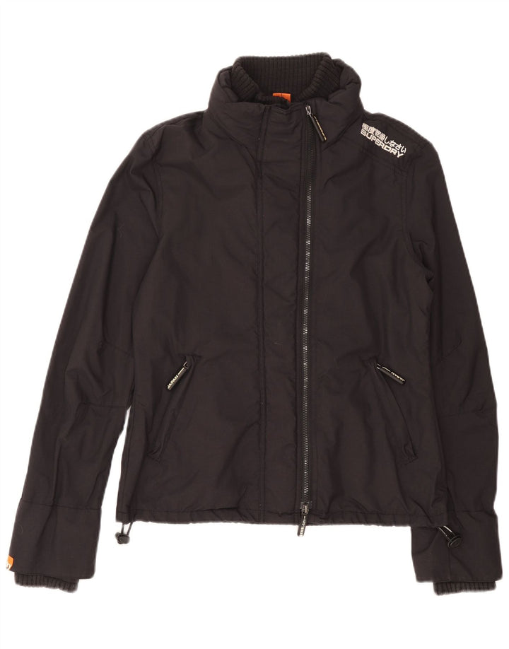 Superdry Chubasquero Mujer UK 44 Nylon Gris Medio