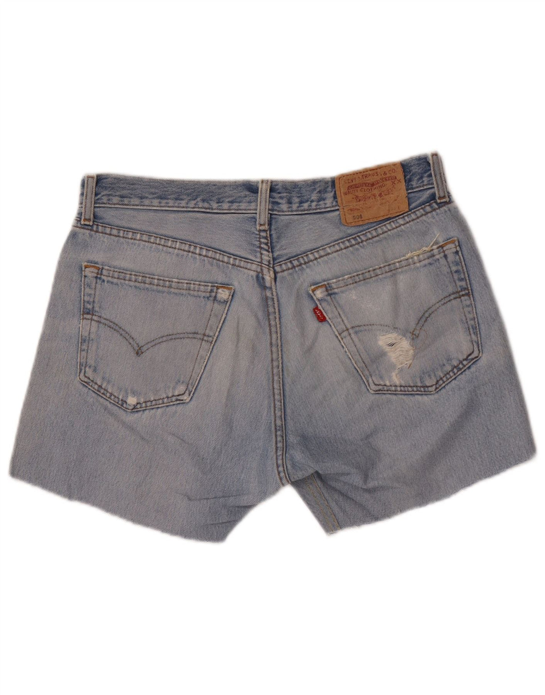 Levi's Mujer 501 Shorts De Mezclilla Desgastados W33 Azul Medio
