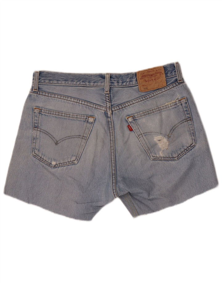 Levi's Mujer 501 Shorts De Mezclilla Desgastados W33 Azul Medio