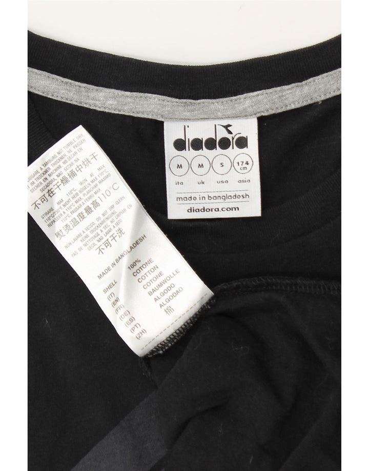 Diadora Hombre Camiseta Gráfica Top Medium Negro Algodón
