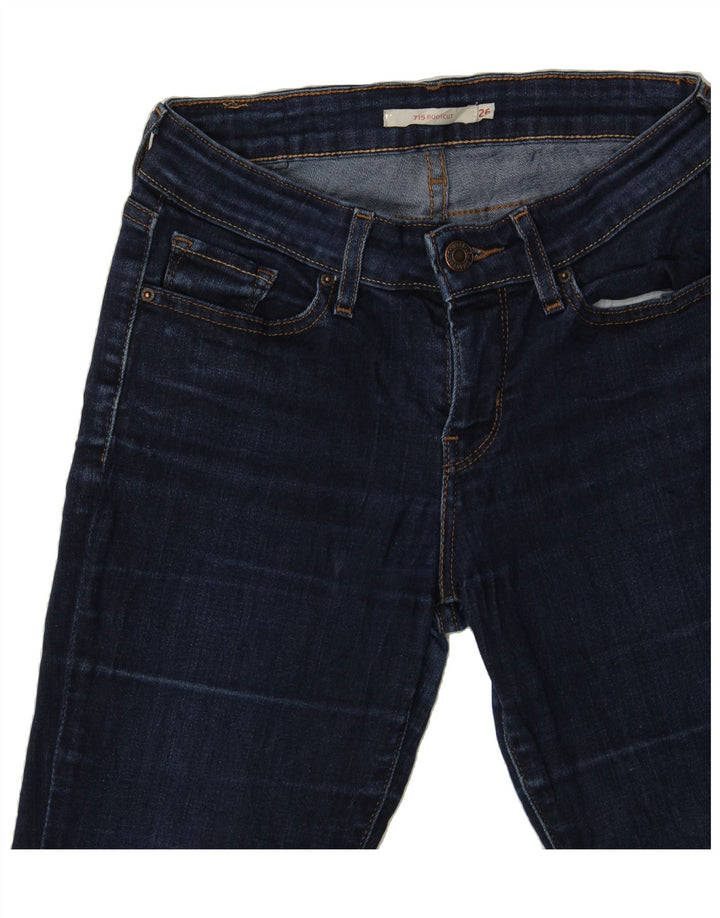 LEVI'S Womens 715 Denim Shorts W26 Small Navy Blue Vintage Levi's and Second-Hand Levi's from Messina Hembry 