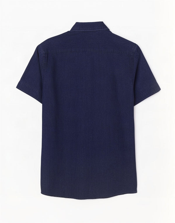 Camisa G-Star Hombre Manga Corta Algodón Azul Marino Medio