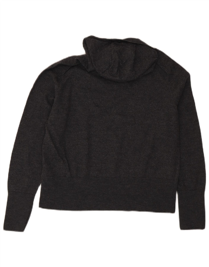 Cos Suéter corto con capucha para mujer UK 14 Lana gris medio