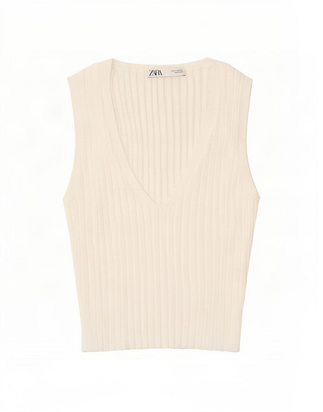 Zara Mujer Chaleco Top UK 8 Small Blanco