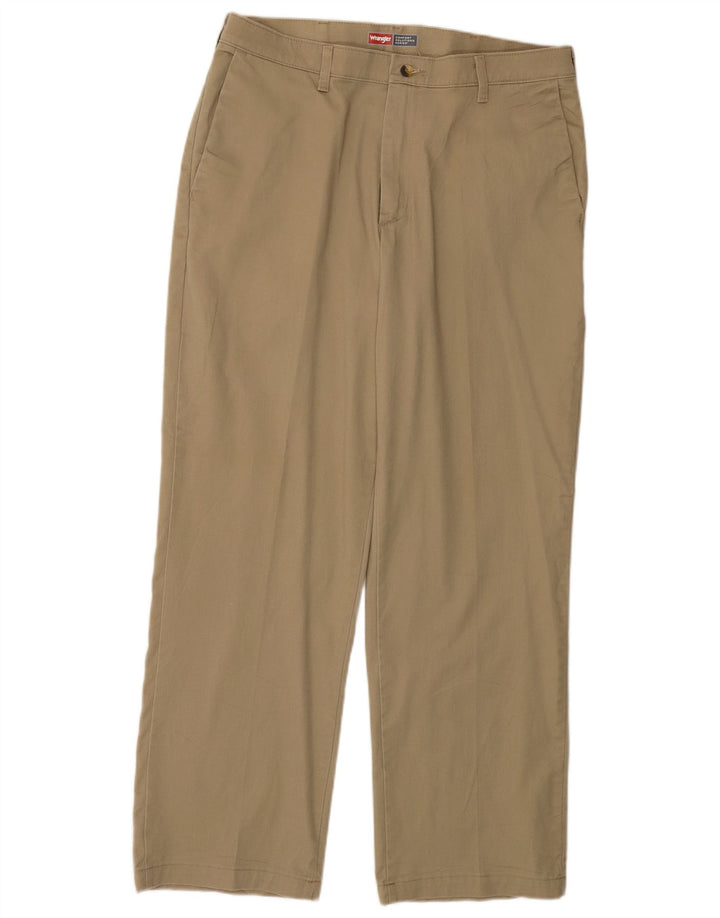 WRANGLER Pantalones chinos rectos de ajuste cómodo para hombre W34 L30 Algodón beige