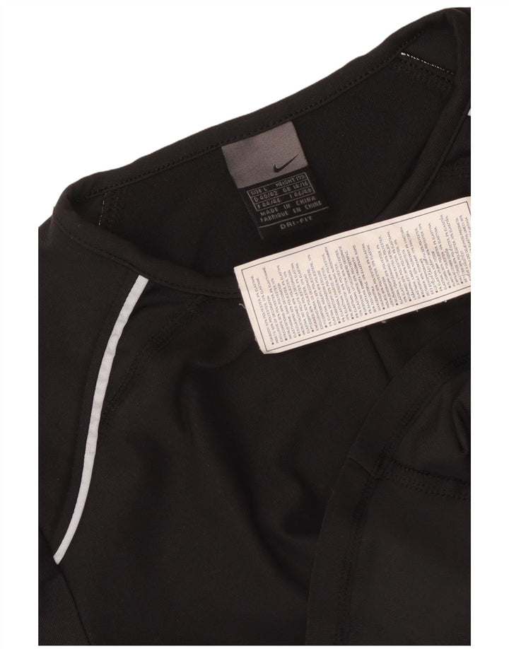 NIKE Camiseta Dri Fit con cuello y cremallera para mujer UK 14/16 Grande Poliéster negro