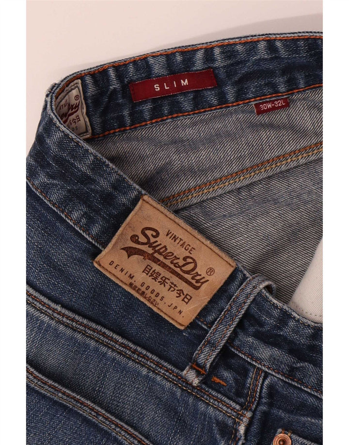 Vaqueros ajustados Superdry para hombre W30 L32 Algodón azul
