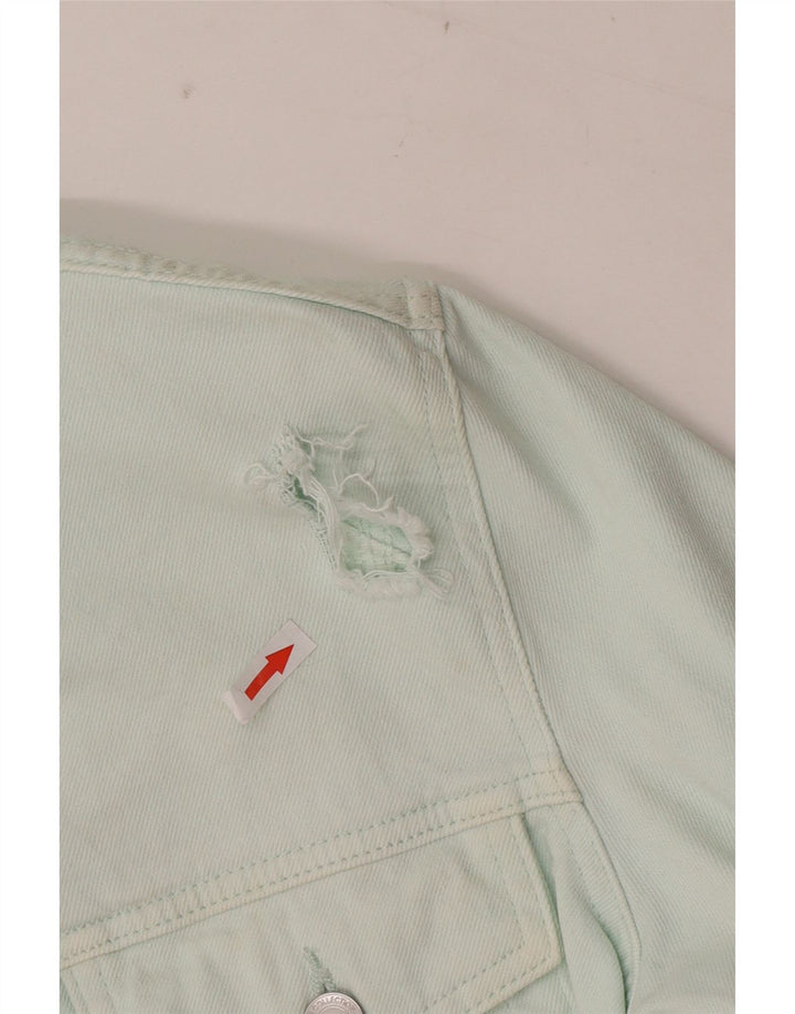 Marks & Spencer Chaqueta vaquera corta para mujer Reino Unido 12 Algodón verde medio