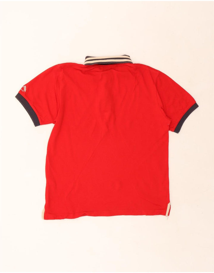 BENETTON Polo gráfico para hombre de algodón rojo medio