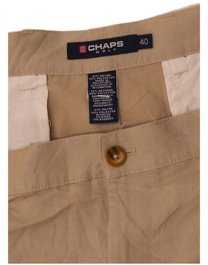 Chaps Pantalones cortos chinos para hombre W40 XL Rayón beige